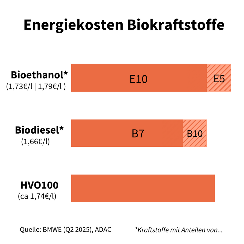 Balkendiagramm Energiekosten Biokraftstoffe
